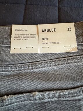 Agolde Nico High Rise Slim Jeans - Charcoal Gray